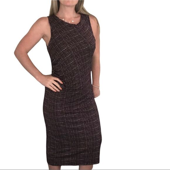 NWT LOFT deep purple and white dress - Picture 1 of 7
